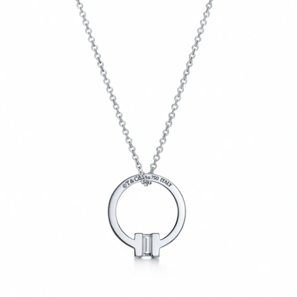 Tiffany T collection white gold diamond necklace - Picture 1 of 5
